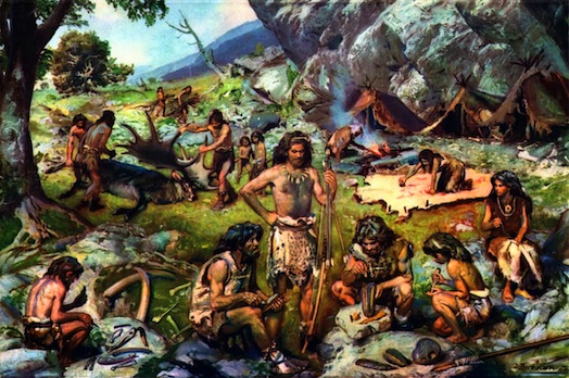 paleo jagers en verzamelaars, encampment of late paleolithic hunters